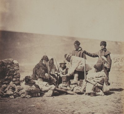 Group of the 47th (Lancashire) Regiment of Foot, from an album of 52 photographs associated with the Crimean War by Roger Fenton